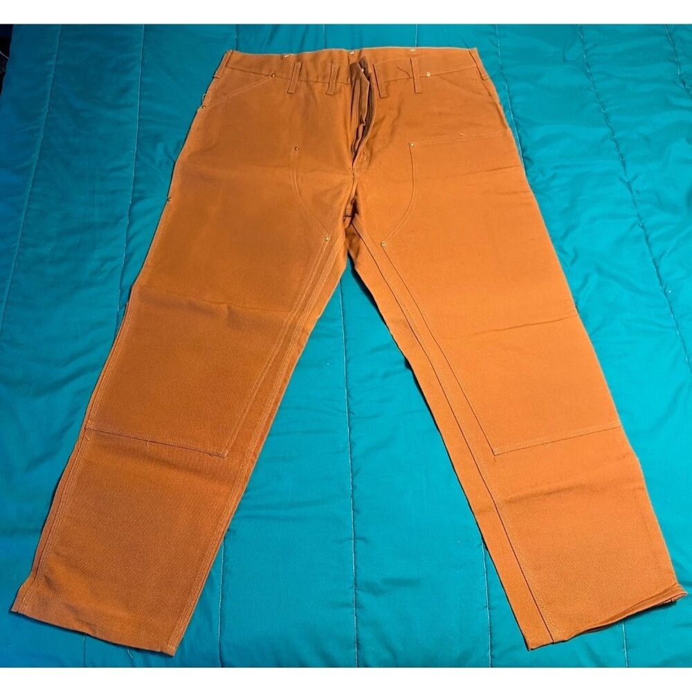 NWD Carhartt Mens 62W Brown Duck Work Pants Heavyweight Canvas 46x32 NWOT